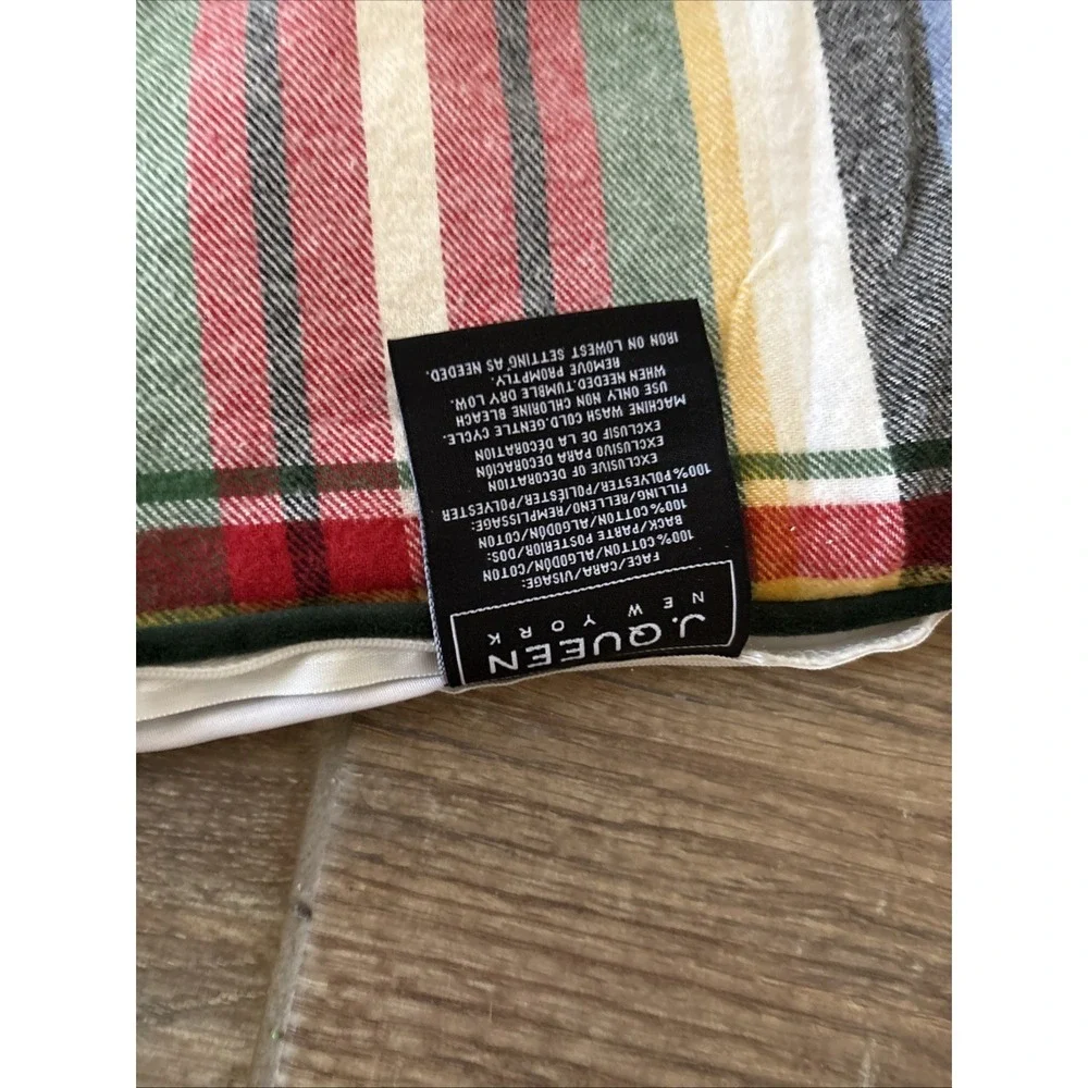 Pair Of J. Queen New York‎ Tartan w/ Green Piping King Pillow Cases 36